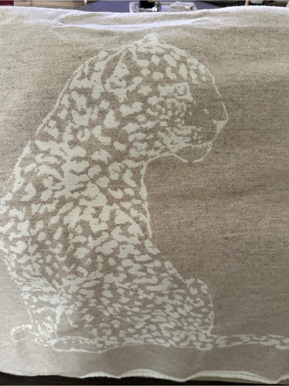 Cartier Cream and Beige Leopard Throw Blanket